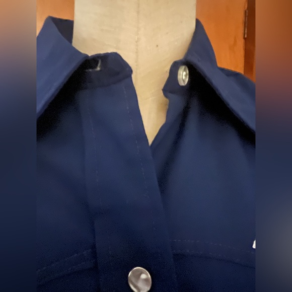 Vintage Blue Wrangler Western Shirt, Embroidery Design, Pearl Buttons - Picture 6 of 12